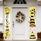 Welcome Honey Bee Happy Porch Banner with 12 x 71 inch, Vertical Sunflower Gnome Hanging Banner Front Door Sign for Seasonal Summer Farmhouse Home Outdoor Yard Decorations